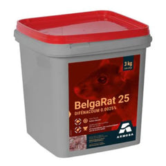 BelgaRat 25 - tarwe zakjes 120 x 25 gr - difenacoum - vrij circuit 3 kg
