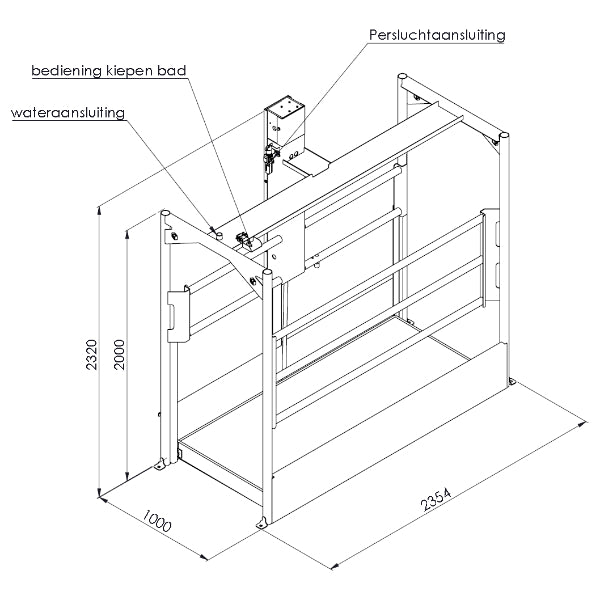Careway Classic - pootbad met hefpiston op perslucht