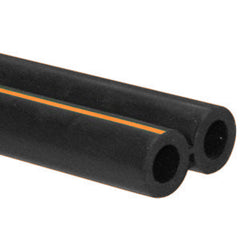 Pulsatieslang dubbel - 8x16 mm - rubber ORANJE - per LM